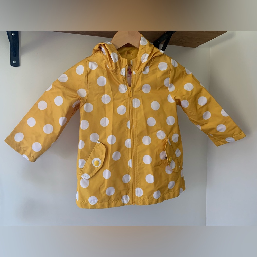 Carter's Yellow and White Polka Dot Raincoat